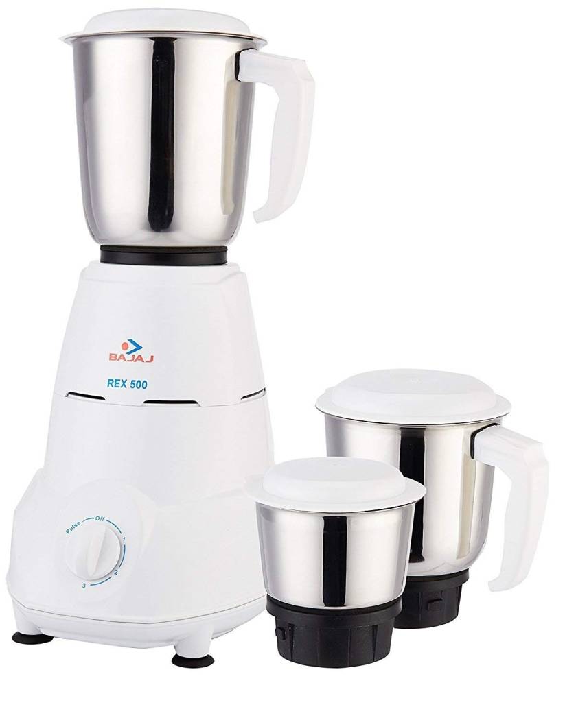 Bajaj Rex 500 Watts Mixer Grinder with 3 Jars