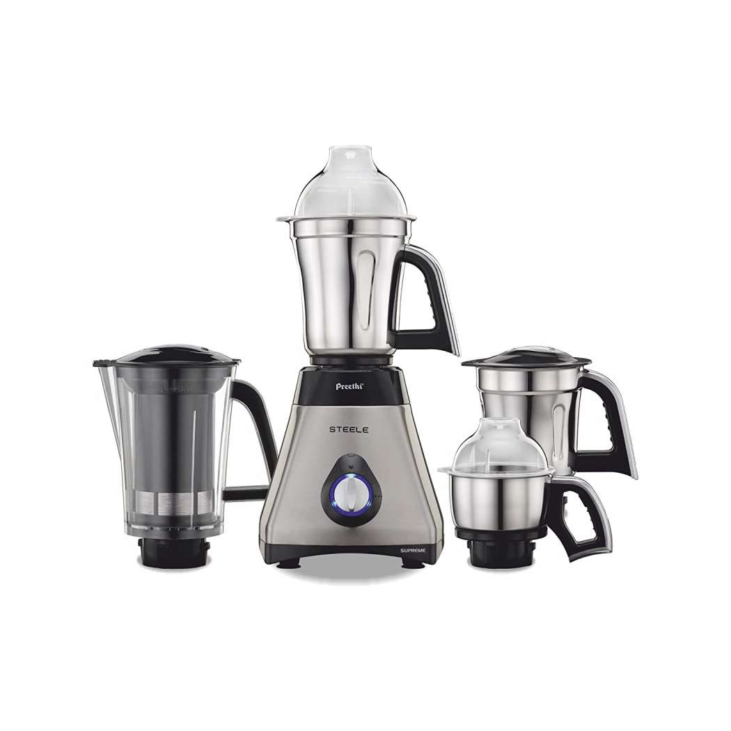 Preethi Steel Supreme 750 Watts Mixer Grinder with 4 Jars