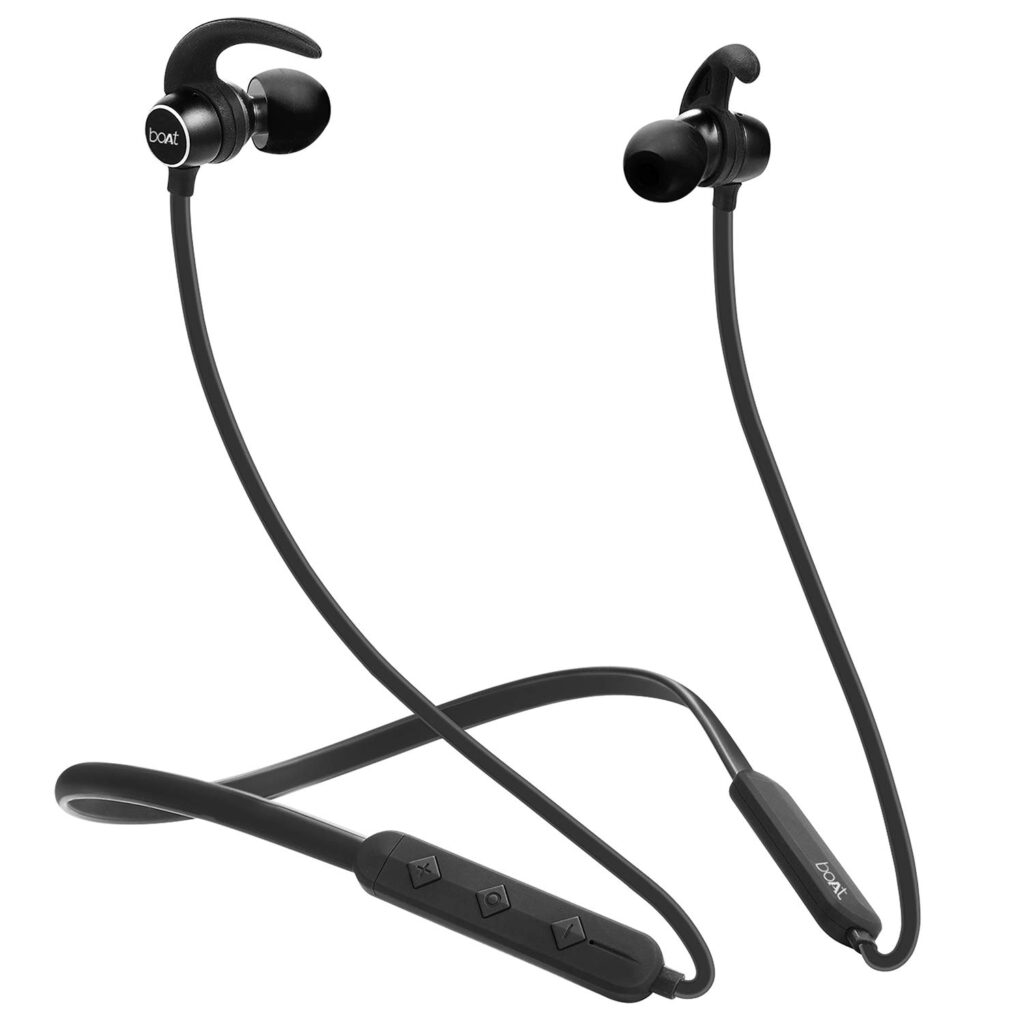 boAt Rockerz 255 Sports in-Ear Bluetooth Neckband Earphone with Mic (Active Black) best Bluetooth earphones under 2000