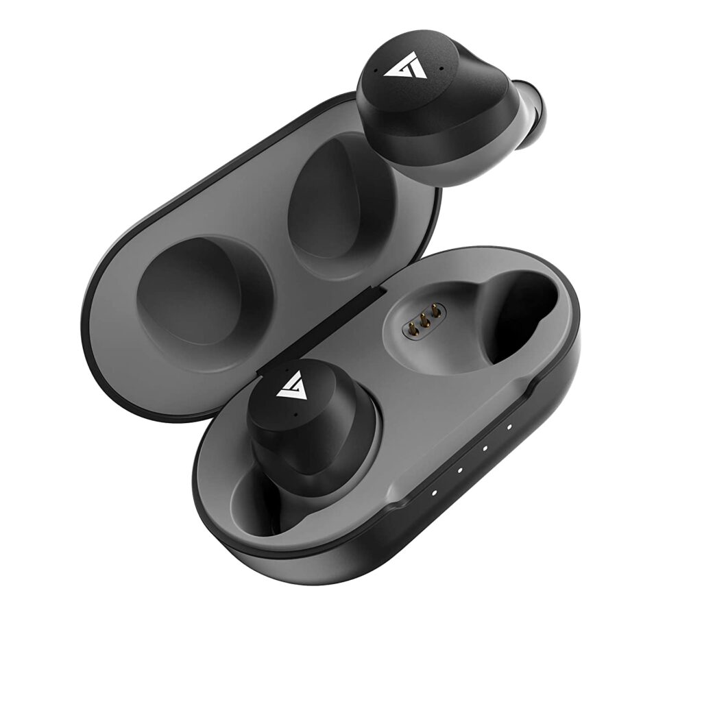 Boult Audio AirBass TrueBuds True Wireless Earbuds with 30 Hours Total Playtime & Deep Bass, Type-C Fast Charging, Touch Controls, IPX7 Fully Waterproof, Noise Isolation and Voice Assistant (Grey) best Bluetooth earphones under 2000