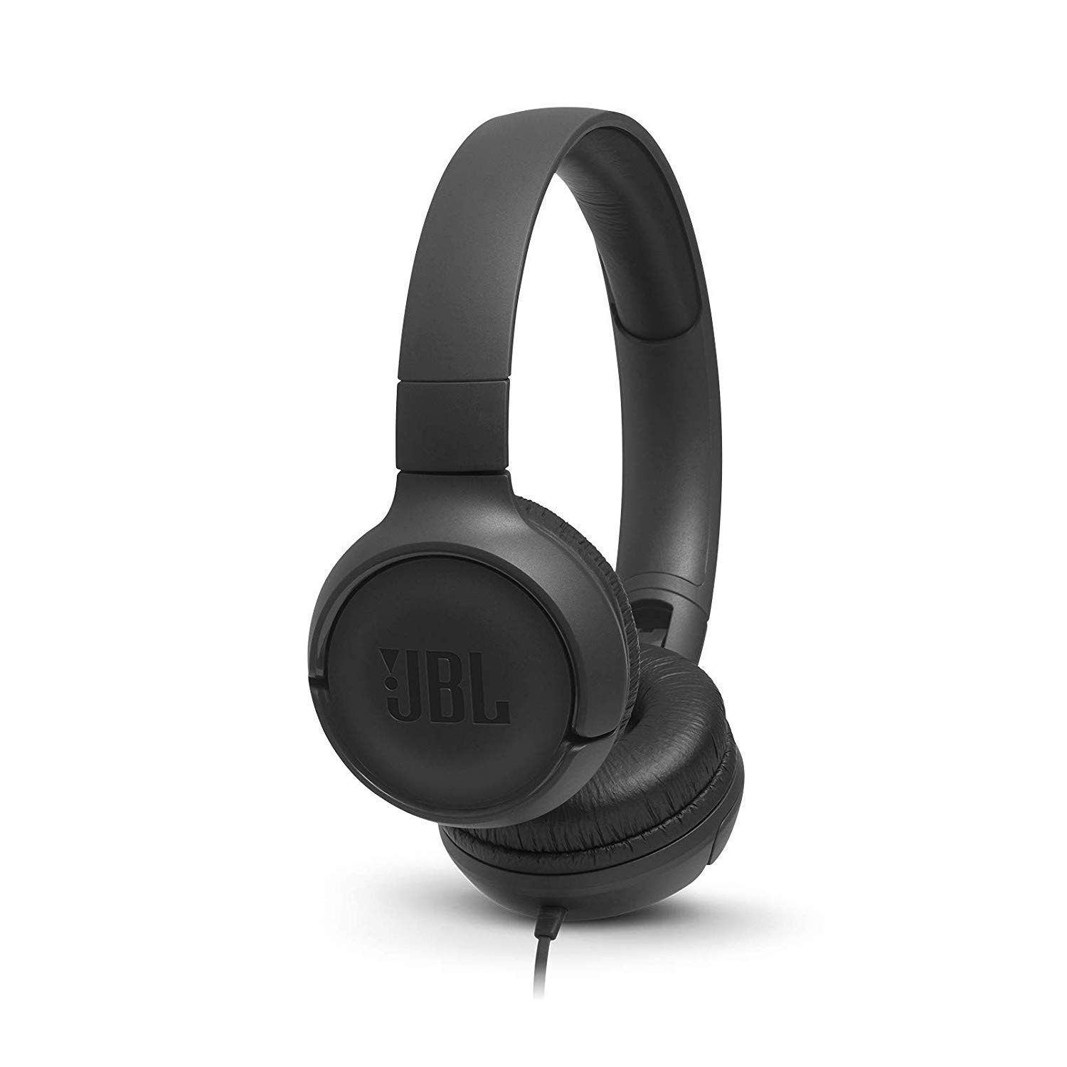 JBL Tune 500 Powerful Bass On-Ear Headphones with Mic (Black)