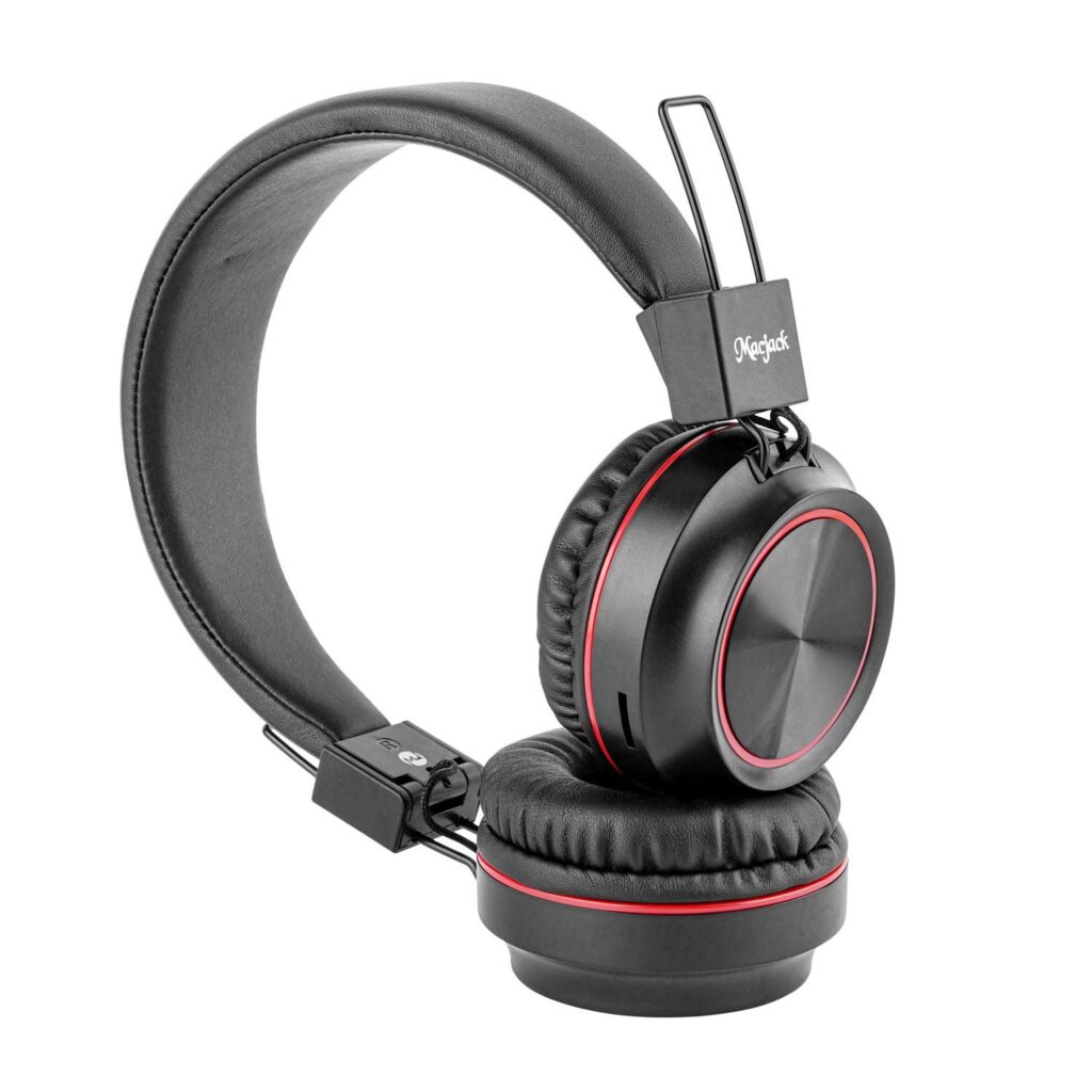 Macjack Wave 300 On Ear Bluetooth Headphones with Thumping Bass & 4D Sound, Inbuilt Mic & 15 Hours of Playback Time, TF Card & Dual Mode with Aux Input - Wireless Headphones (Black)