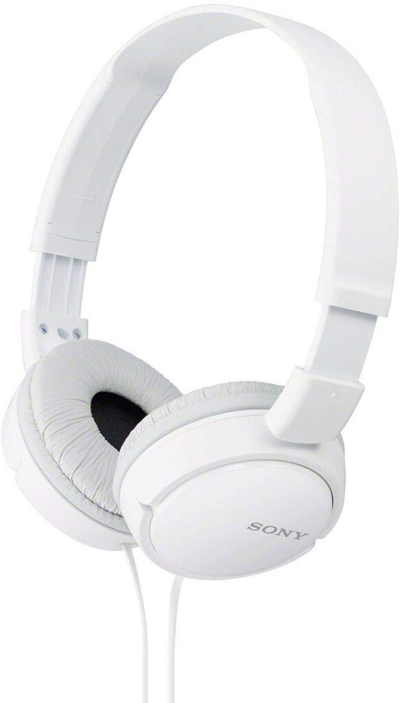 Sony MDR-ZX110A On-Ear Stereo Headphones (White), without mic